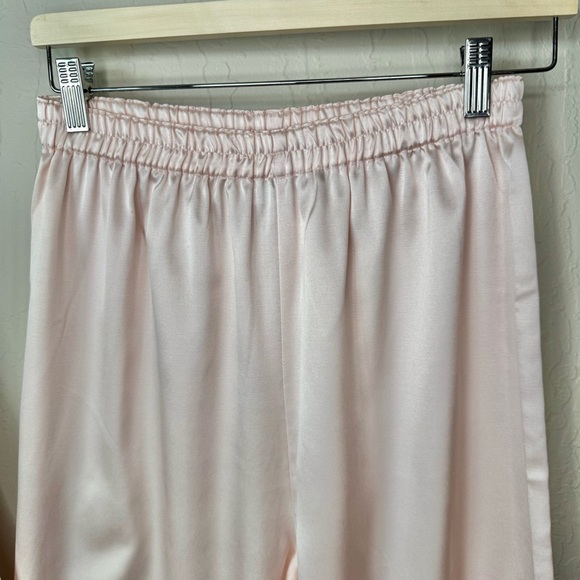 EVE STILLMAN Vintage Pink Satin Pajama Set Embroidered Floral PJs Size Medium - Picture 7 of 10